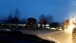 27 января на трассе Рязань-Спасск произошло лобовое столкновение двух автомобилей