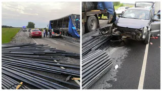 Из грузовика выпали трубы: серьезное ДТП на Ряжской трассе