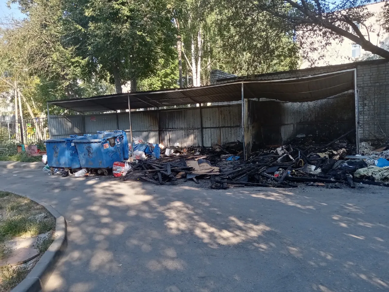 Как в фильме ужасов: неизвестные подожгли помойку на Бирюзова