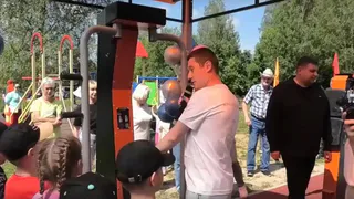 В селе Новофетинино Кольчугинского района открыли новую спортплощадку