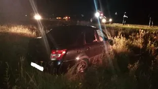 Под Ряжском водитель «Гранты» вылетел в кювет