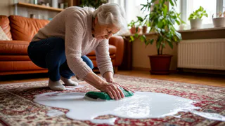 85-летняя бабушка никогда не выбивает ковер, но он идеально чистый. Секрет — в двух простых ингредиентах с кухни