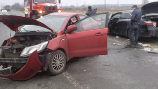 Столкновение двух легковых автомобилей в Рыбновском районе, в аварии есть пострадавшие