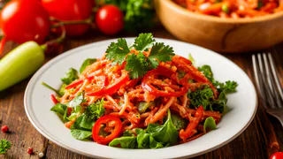 Теперь готовлю пикантный салат "Летняя карусель" — вкуснее не придумать: домашние лопают в охотку