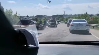 Массовая авария: на путепроводе в Рыбном столкнулись четыре автомобиля