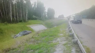 После падения загорелся: в Шиловском районе в кювет улетел Рено