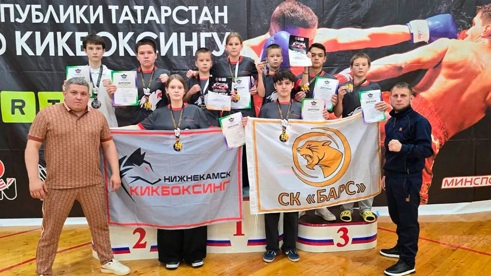 Кикбоксеры из Нижнекамска получили 8 золотых медалей на чемпионате Татарстана
