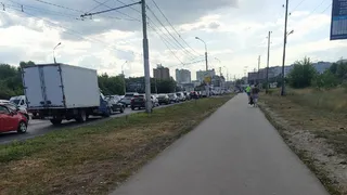 Утром 11 июля в Рязани возникла крупная пробка на Московском шоссе
