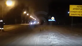 В Рязанской области сгорел автобус - видео