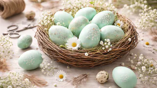 Без зелени и лишней химии — крашу яйца в этом настое: получается нежный мятный оттенок с серебристым отливом