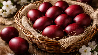 Эффект «дорого-богато» — сияющие яйца на Пасху в модном оттенке бордо: главный тренд 2026 года