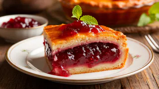 Заливной пирог с вареньем, в котором начинка не опускается на дно, а вся остается посередине - простой рецепт