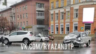 В центре Рязани произошло серьезное ДТП с двумя легковушками