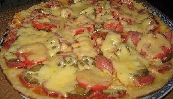 Быстрая пицца на сковороде