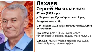 В Гусь-Хрустальном районе пропал 67-летний мужчина в тёмной куртке и чёрных туфлях