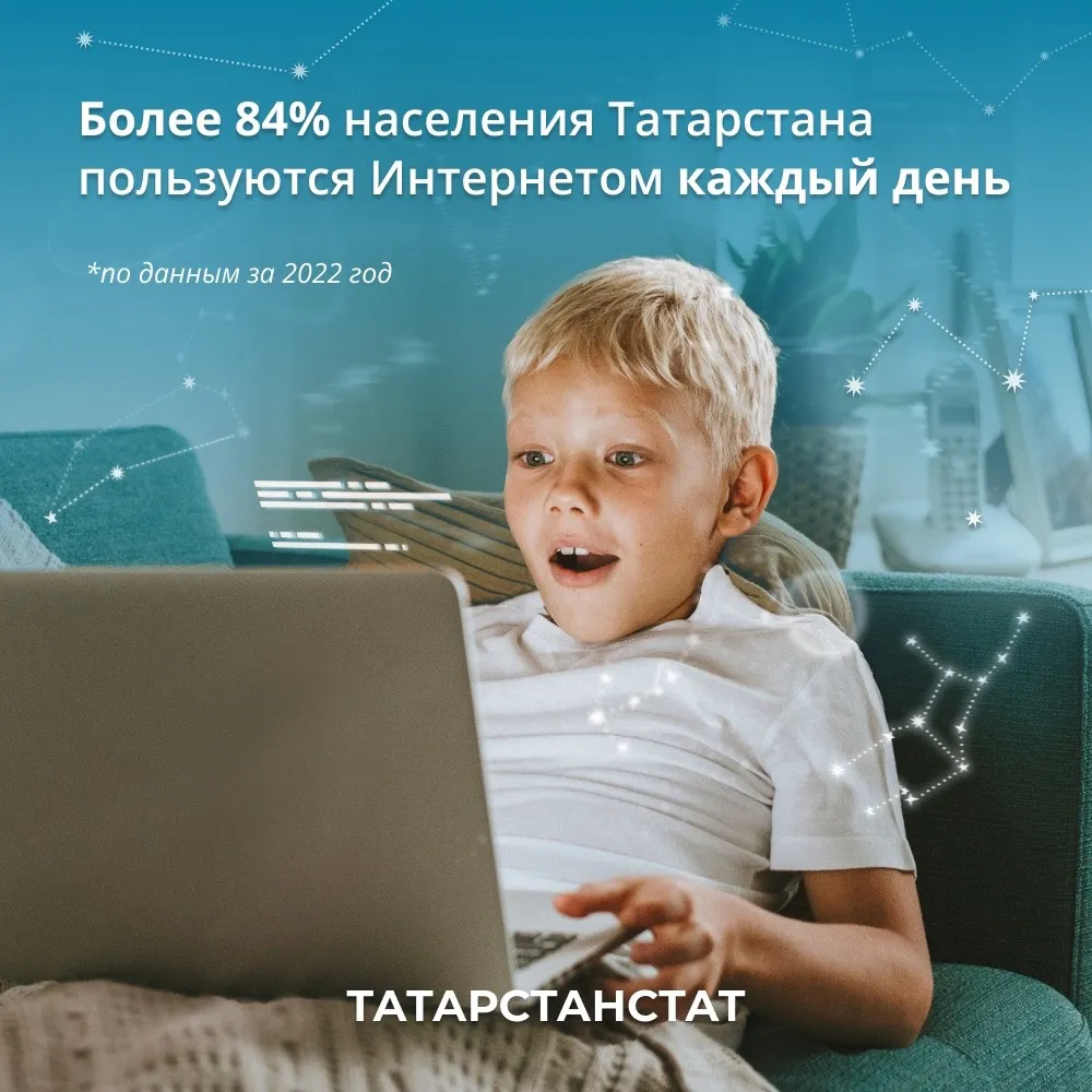 Более 84% населения Татарстана пользуются Интернетом ежедневно