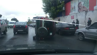 ДТП на Радиозаводской. Land Rover перевернулся от столкновения с Volkswagen