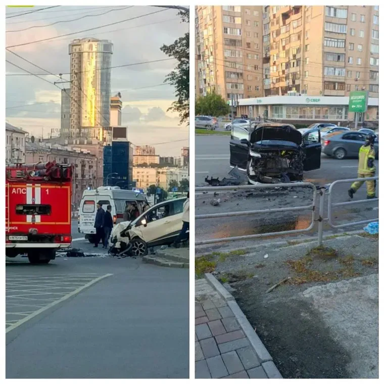 Приехали пожарные и скорая помощь: на крупном перекрестке в Челябинске столкнулись два автомобиля