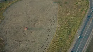 С высоты птичьего полета: как делали "живого" Есенина на Солотчинском шоссе, видео