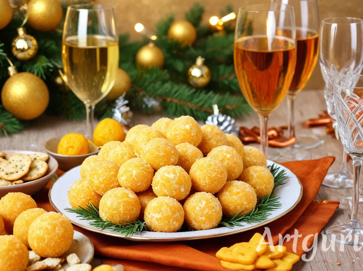Вкусные сырные шарики с сюрпризом для праздничного стола