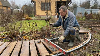 Бетон и плитка - уже не модно: просто прибил доски к трубам — эффектнее садовой дорожки ни у кого нет