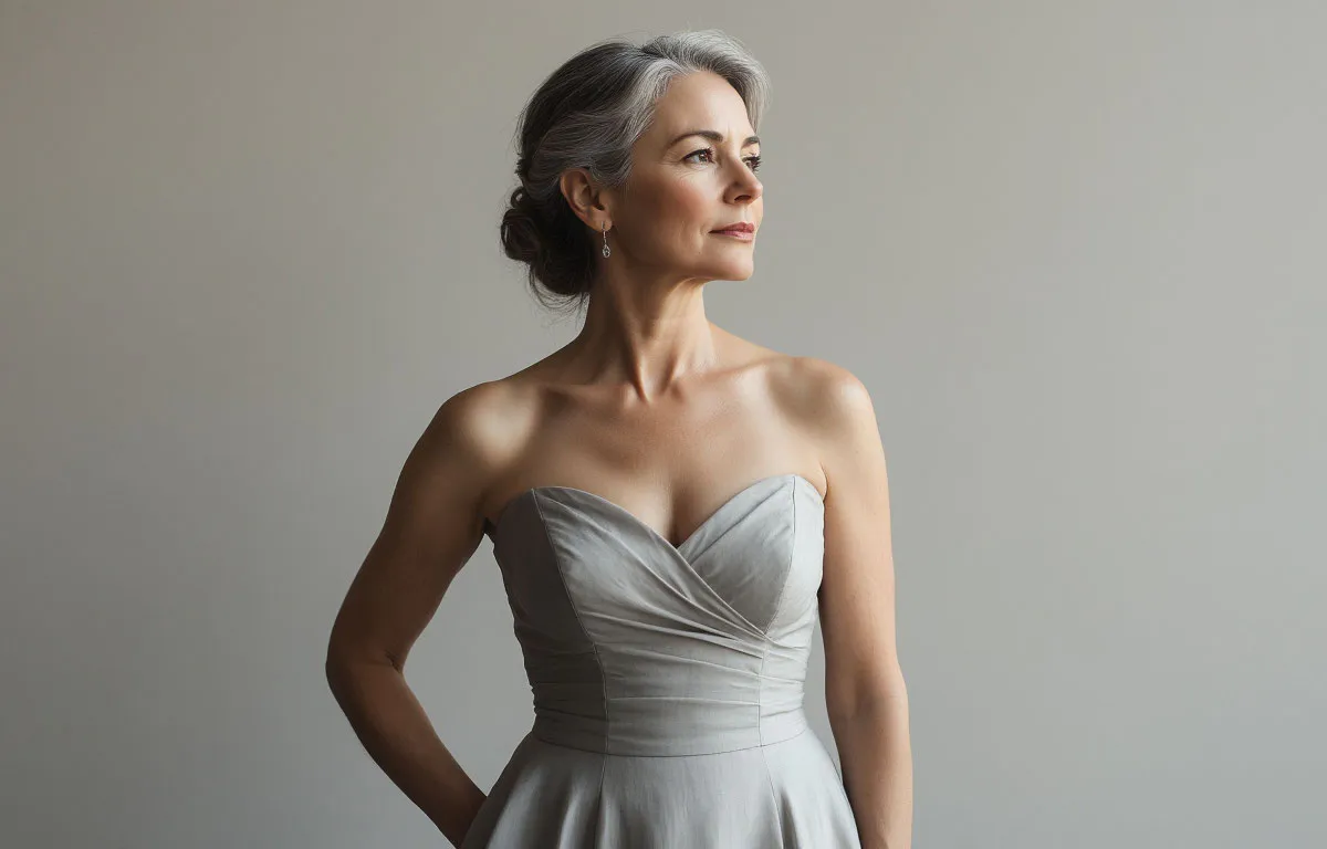 После 50 стиль — не в яркости, а в точности: плечи, талия, линия бедра. Повторяем образы Шерон Стоун и Виктории Бэкхем