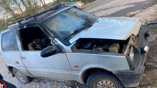 В Ряжске 4 мая загорелся автомобиль «Ока»