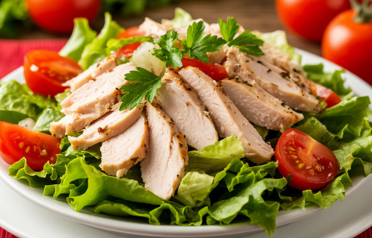 250 калорий на все: много белков и немного углеводов, и все это в одном блюде из салата и индейки