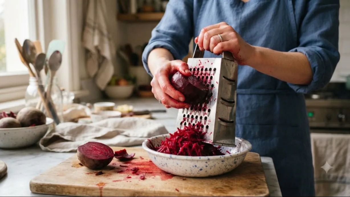 Вместо солений теперь делаю свекольную хреновину — к мясу и рыбе, просто на хлеб, обалденно вкусно