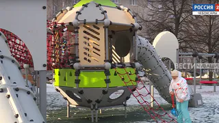 В Чебоксарах на улице Афанасьева появился новый современный детский городок