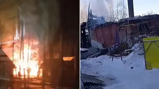 Под Владимиром мощный пожар оставил многодетную семью без жилья