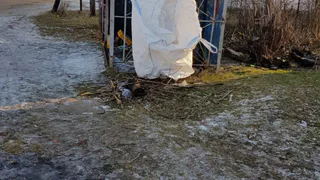 В Рязанской области поставили странный мусорный бак - его совместили с остановкой