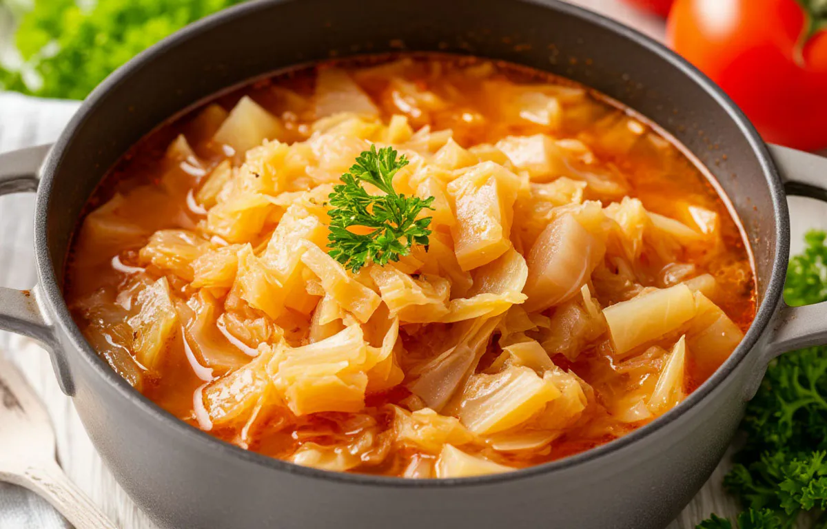 Готовлю тушеную капусту так, что её просят все домашние. Продукты всегда под рукой, а рецепт - проще не бывает