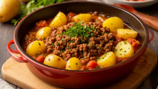 Беру картофель, немного фарша и готовлю запеканку. Приготовьте однажды, и она навсегда останется в вашем меню