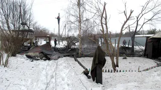 Под Рязанью сгорел деревянный двухэтажный дом