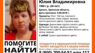 В Брянске больше недели ищут 30-летнюю Юлию Вишневскую