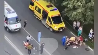 Появилось видео с места жесткого ДТП с мотоциклом в центре Рязани