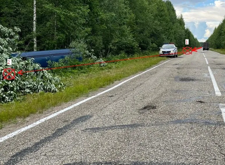 В Коми «Газель» съехала с дороги и вписалась в дерево
