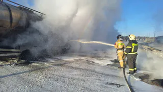 В ДТП между фурой с маслом и легковушкой на трассе М-12 вспыхнул пожар