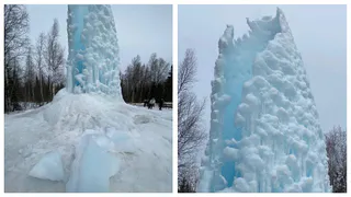 В Южноуральском нацпарке начал таять ледяной фонтан