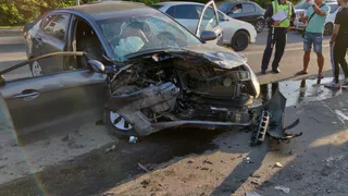 На улице Верхняя Kia Rio врезался в Audi