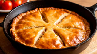 Делаю вкуснейший пирог на сковороде всего за 15 минут - муж и дети ни крошки не оставили