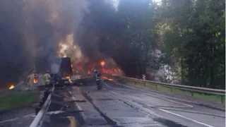 В Подмосковье рязанец столкнулся с бензовозом и сгорел заживо