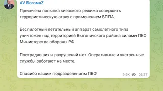 Украинский режим попытался атаковать территорию Выгоничского района