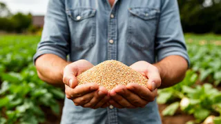 Раскидываю 1 пачку копеечной крупы по грядкам - земля как чернозём. Дорогой навоз больше не пригодится 