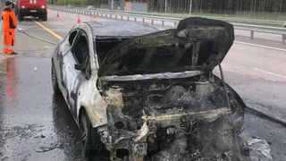 В Судогодском районе на трассе загорелся легковой автомобиль