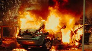 В Рязани на Касимовском шоссе сгорел автомобиль