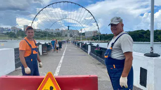 Пешеходный мост-дамбу Чебоксарского залива закрыли на ремонт