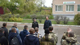 В Рязанской области проводили очередную группу мобилизованных