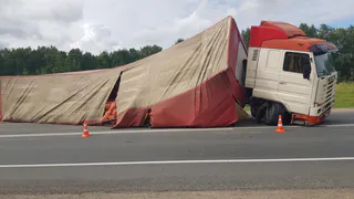 Под Рязанью "Kia Rio" врезалась в фуру с овощами: водителя легковушки отправили в больницу